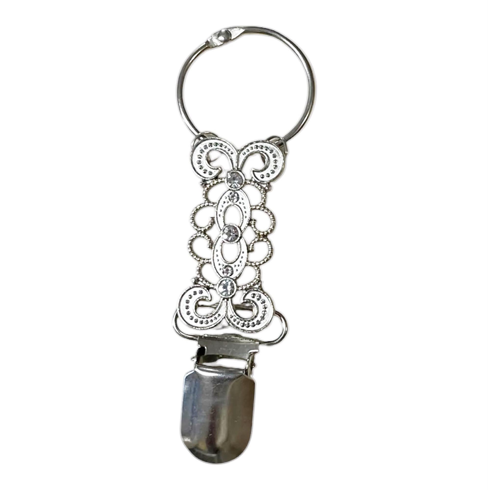 Silver Effect Bag Charm / Hat Holder Clip For Travel