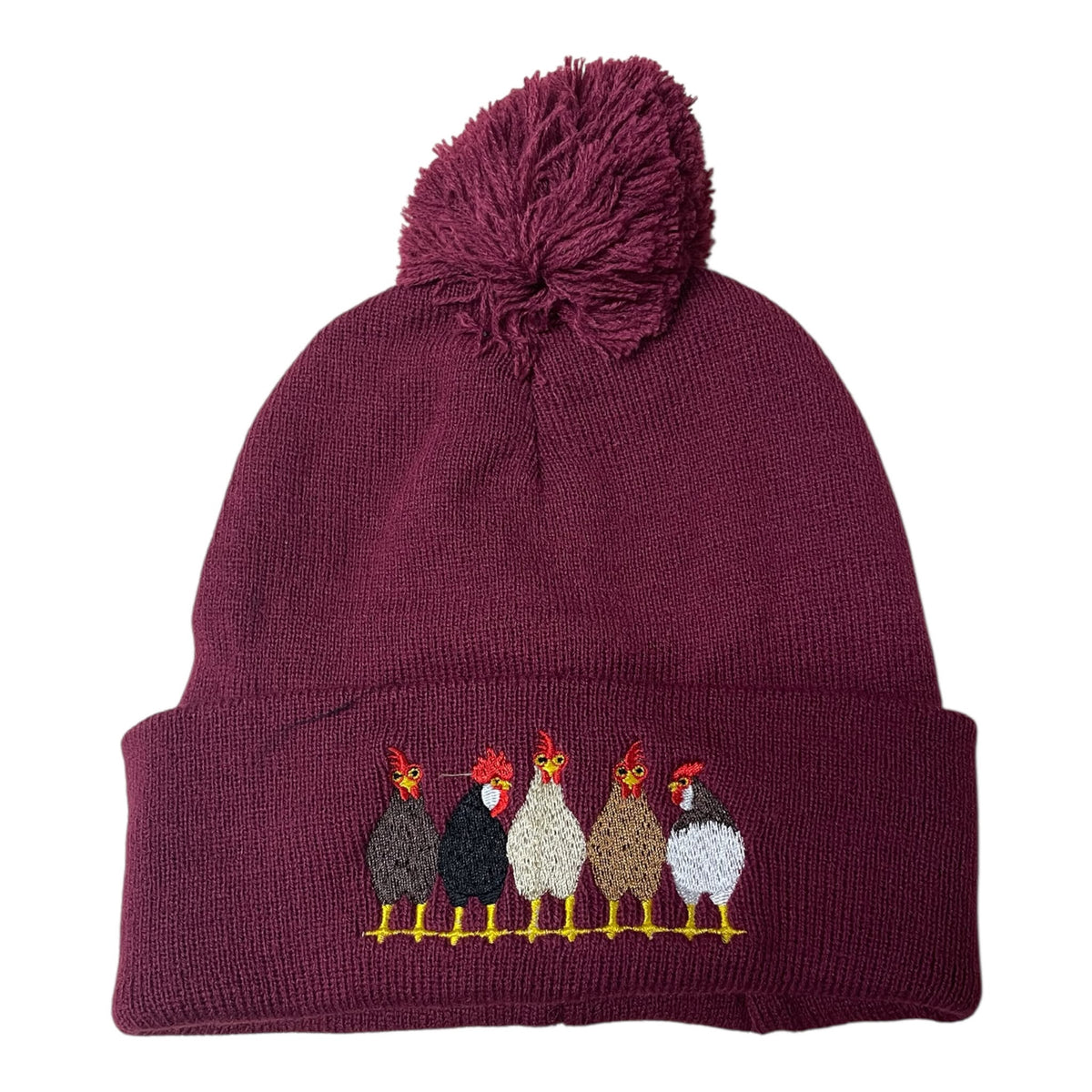 Farmyard Chickens Pom Pom Hat (Unisex)