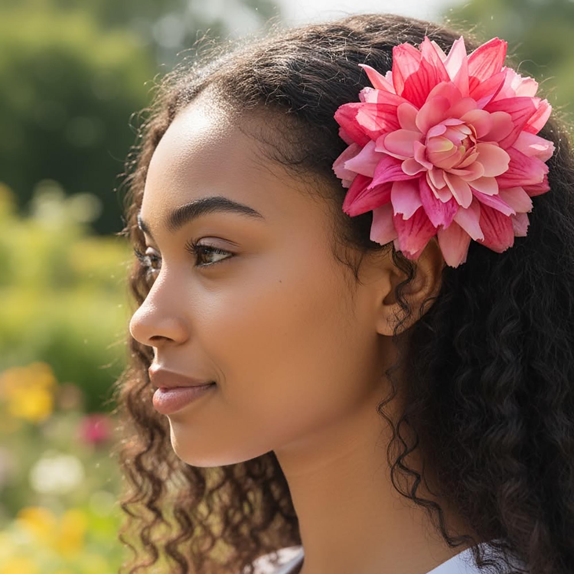 Dahlia Flower Hair Slides & Brooches