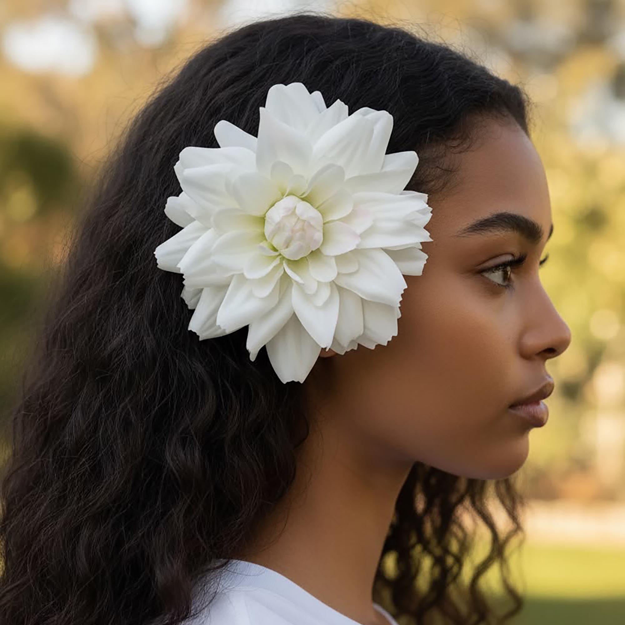 Dahlia Flower Hair Slides & Brooches