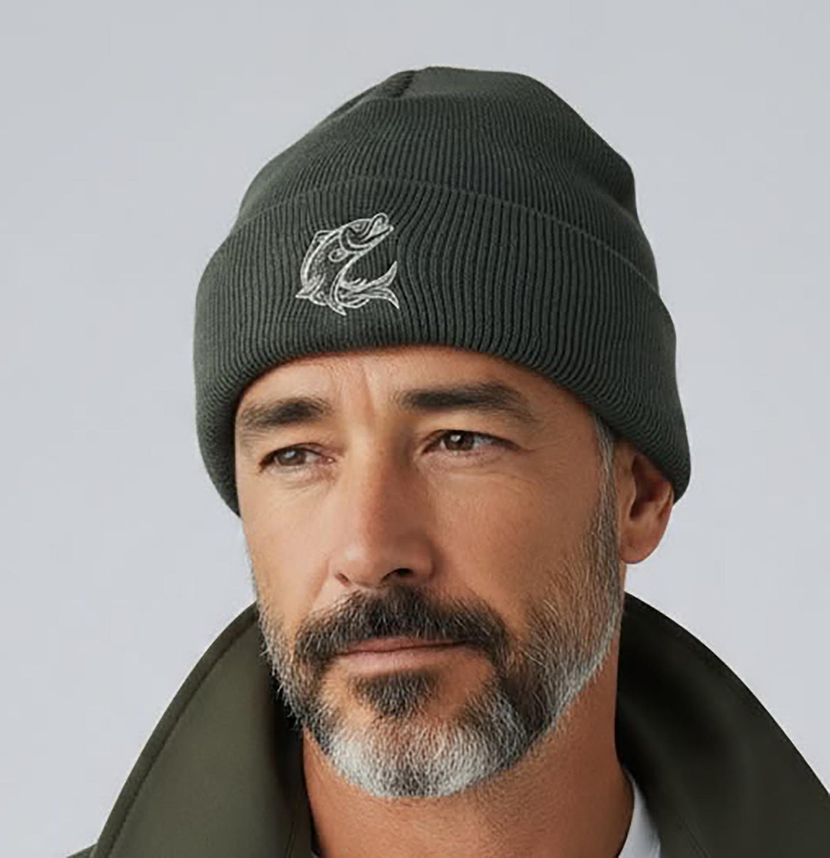 Fishing Logo Knitted Beanie Ski Hat (Unisex)
