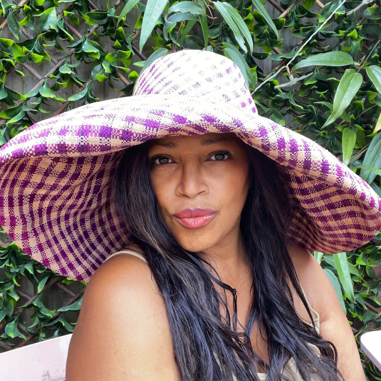 Peak and Brim Wide Madaraff Straw Hat Check1