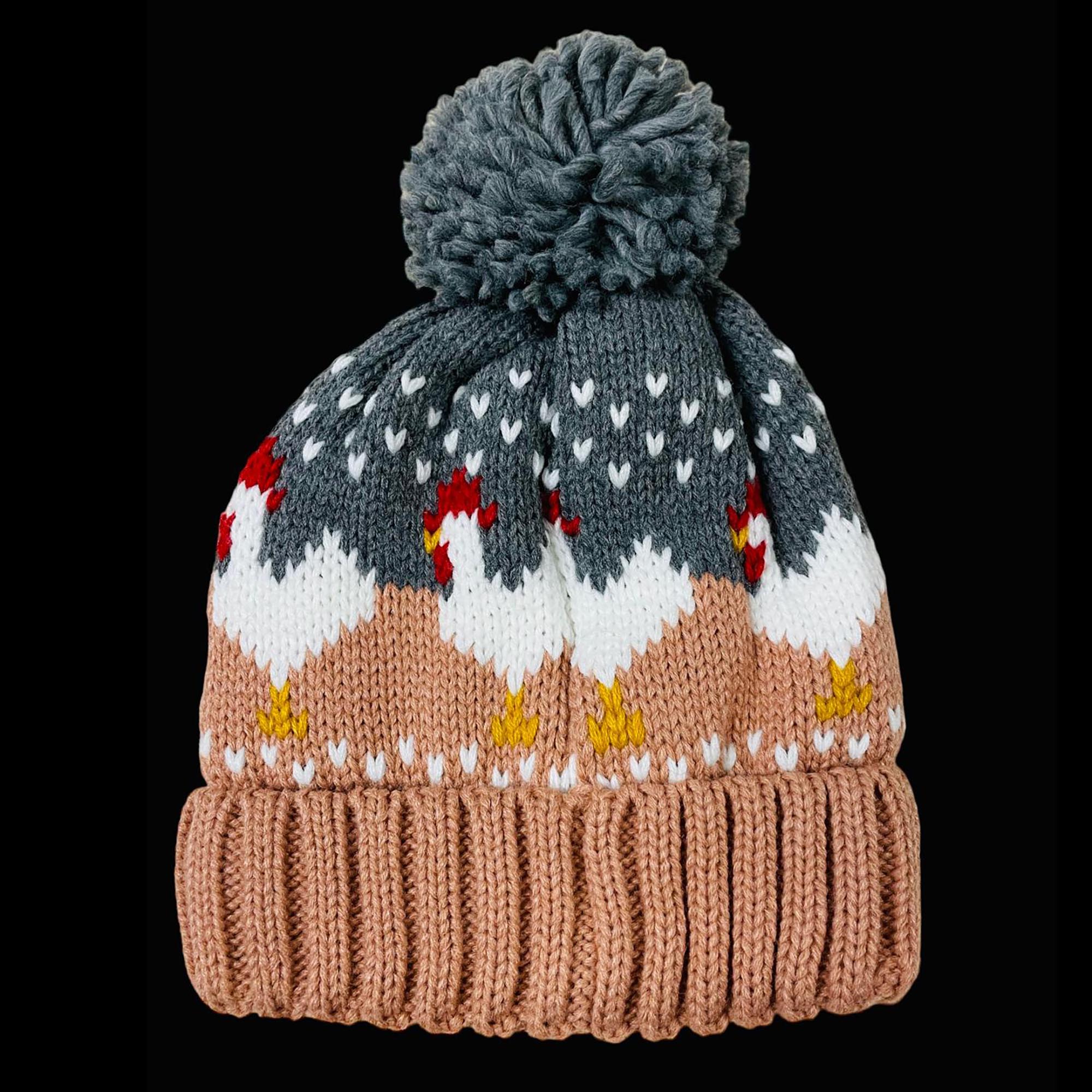 Chick Chicken Pom Pom Hat (Unisex)