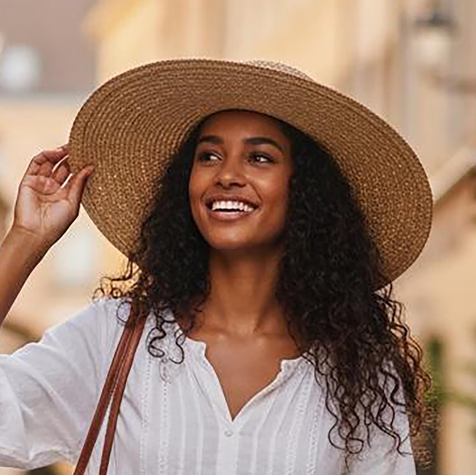 Hand Crocheted Raffia Wide Brim Straw Hat