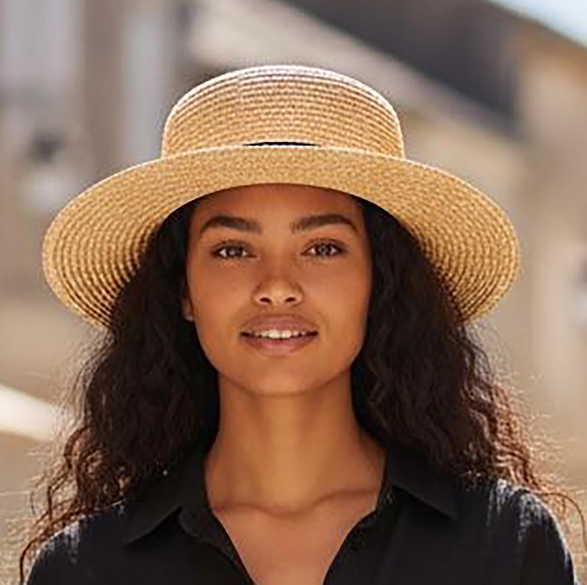Mottled Straw Sunhat with Slim Hat Band