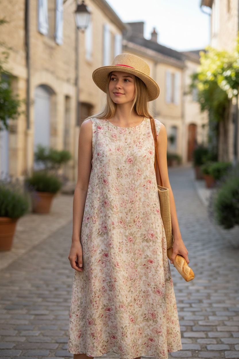 Mottled Straw Sunhat with Slim Hat Band