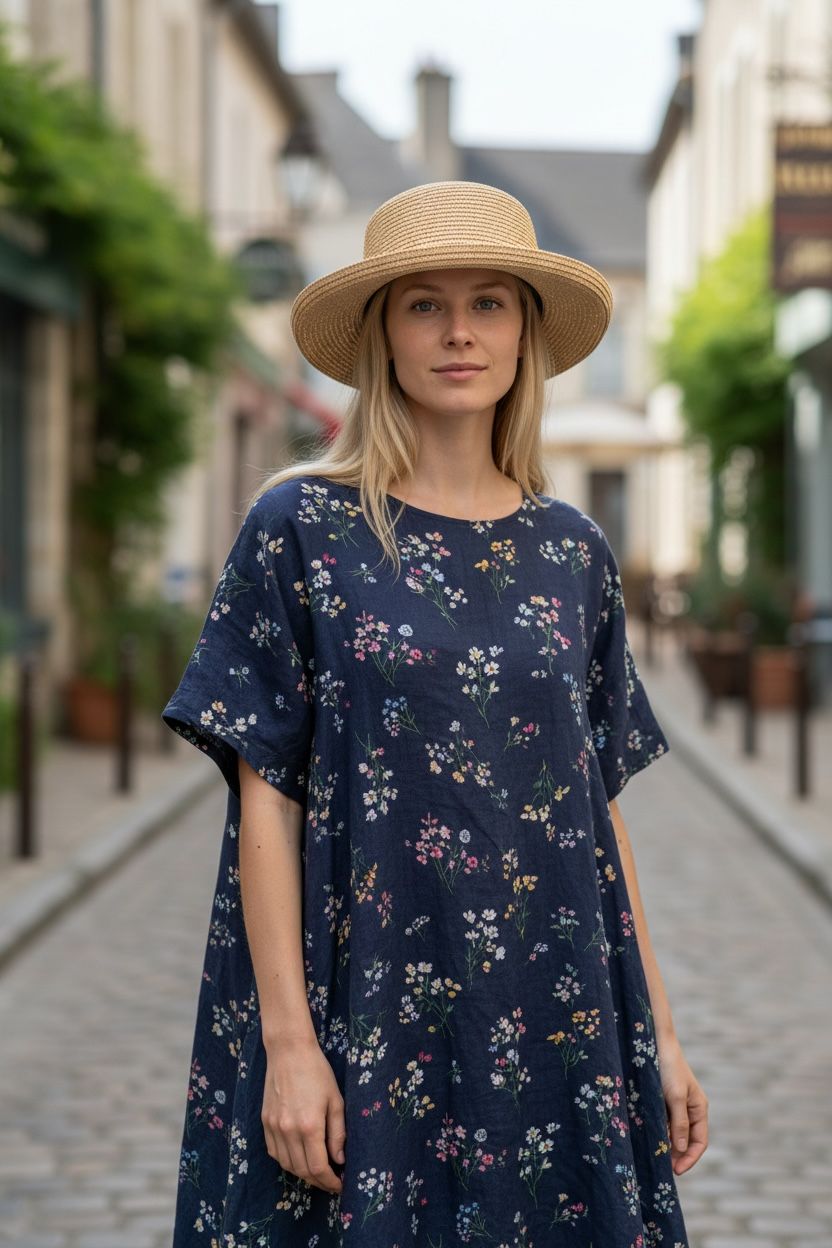 Mottled Straw Sunhat with Slim Hat Band
