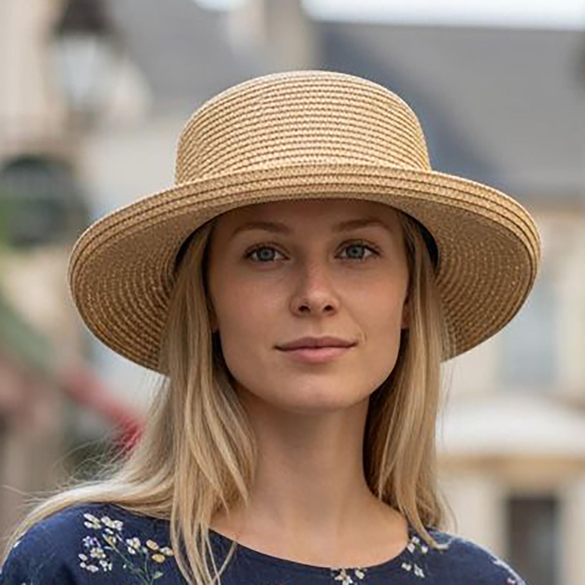 Mottled Straw Sunhat with Slim Hat Band