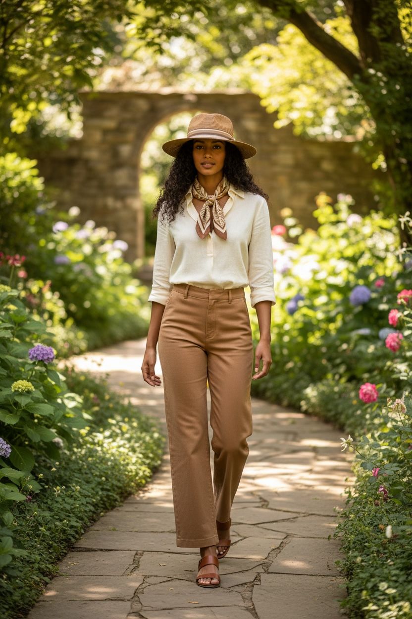 Unisex Fedora Style Two Tone Straw Sunhat