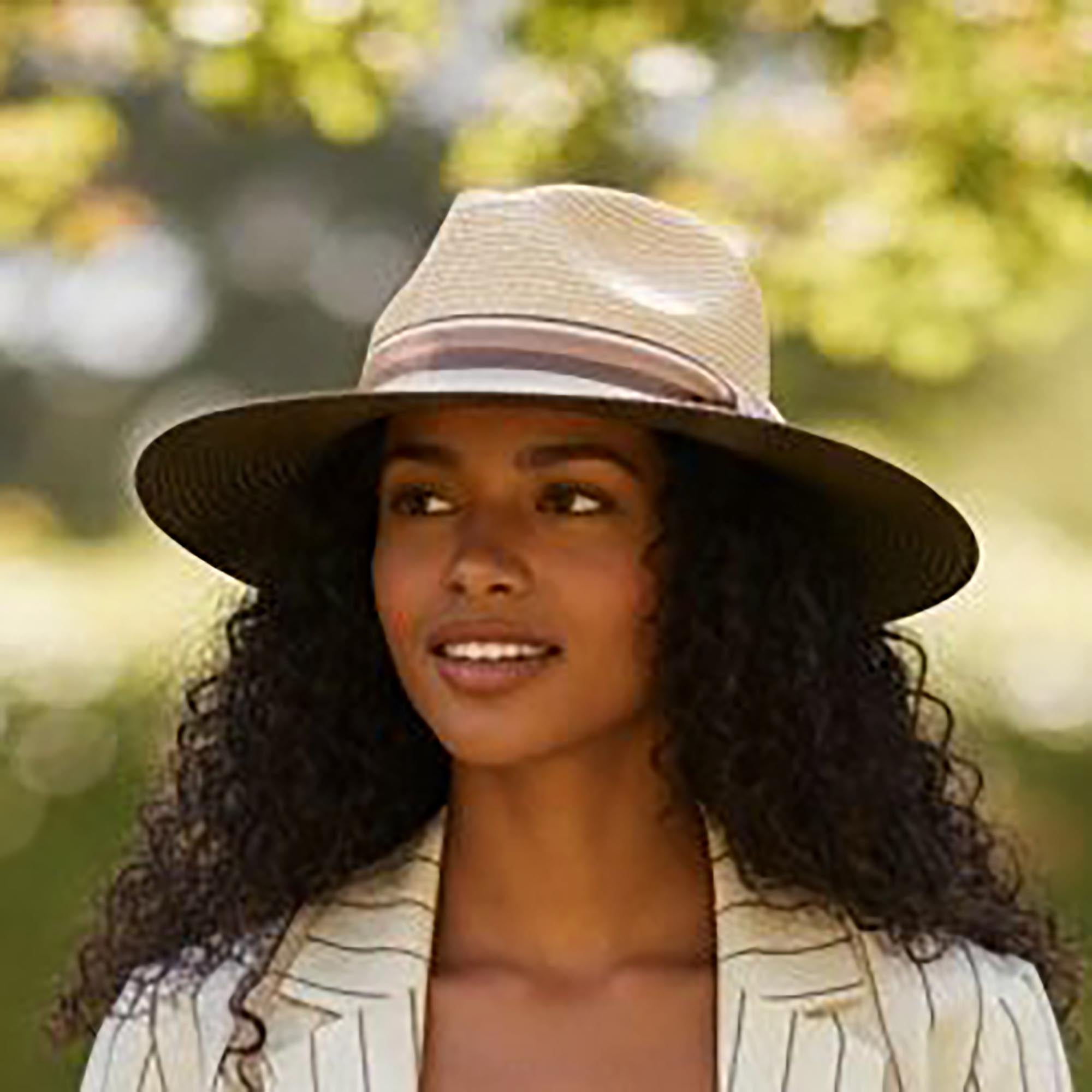 Unisex Fedora Style Two Tone Straw Sunhat