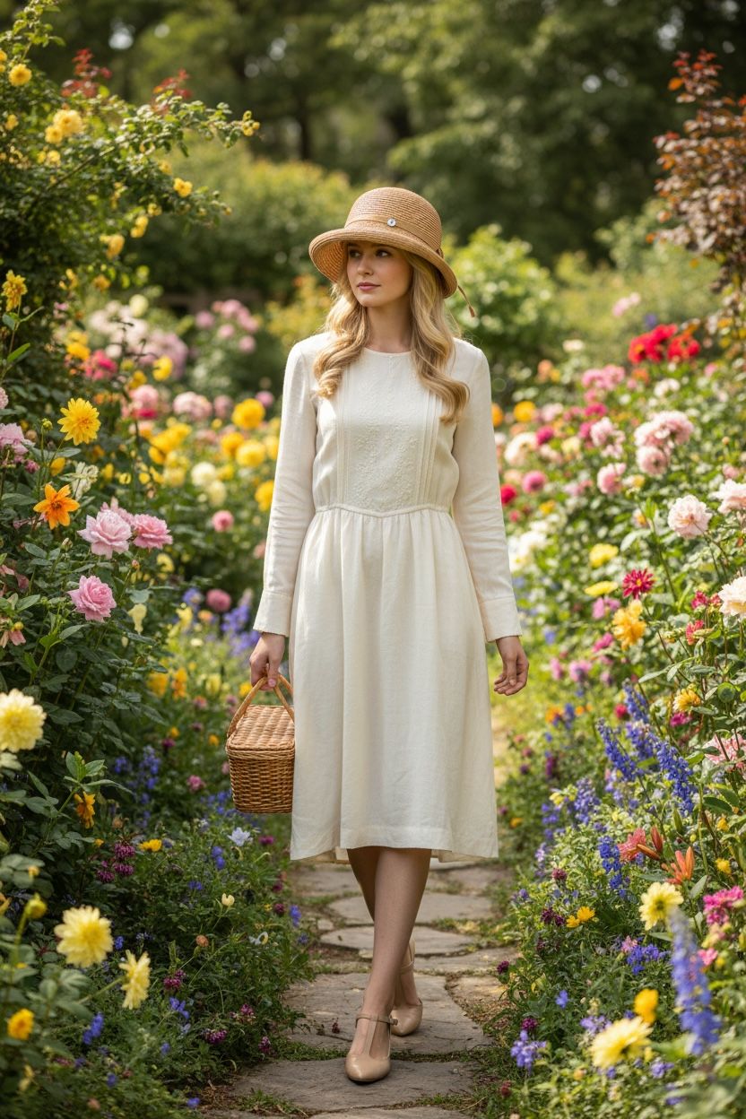 Summer Cloche Straw Sun Hat in 1920’s Style