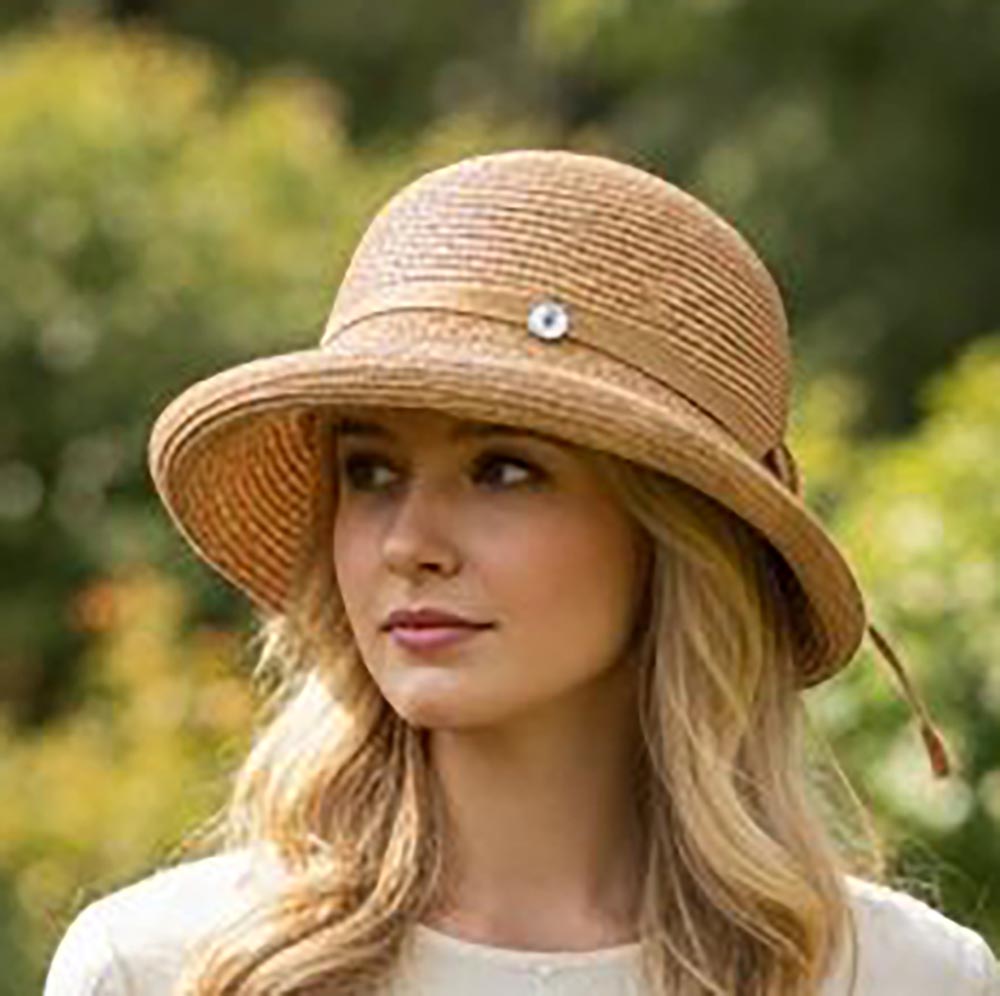 Summer Cloche Straw Sun Hat in 1920’s Style