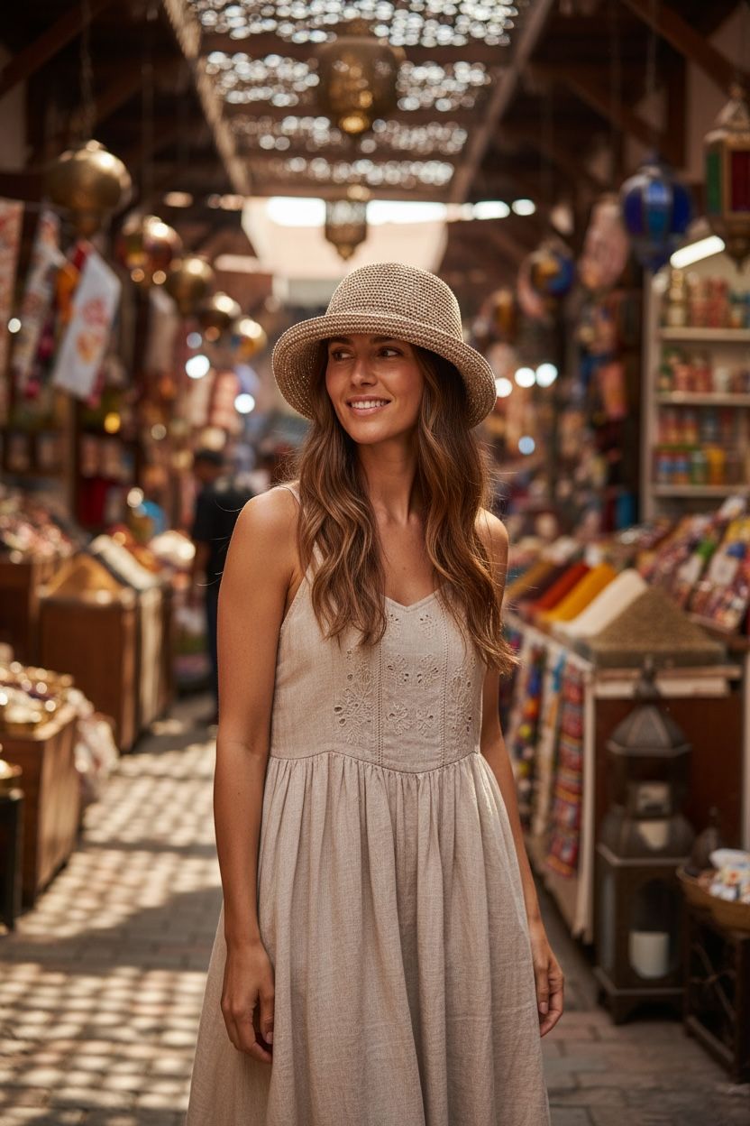 Foldable Straw Sunhat with Short Turn Up Brim