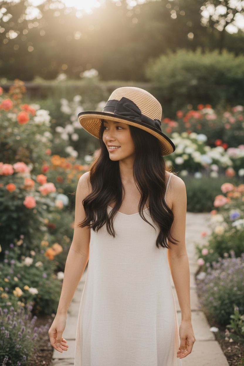 Retro Style Summer Straw Hat With Big Bow