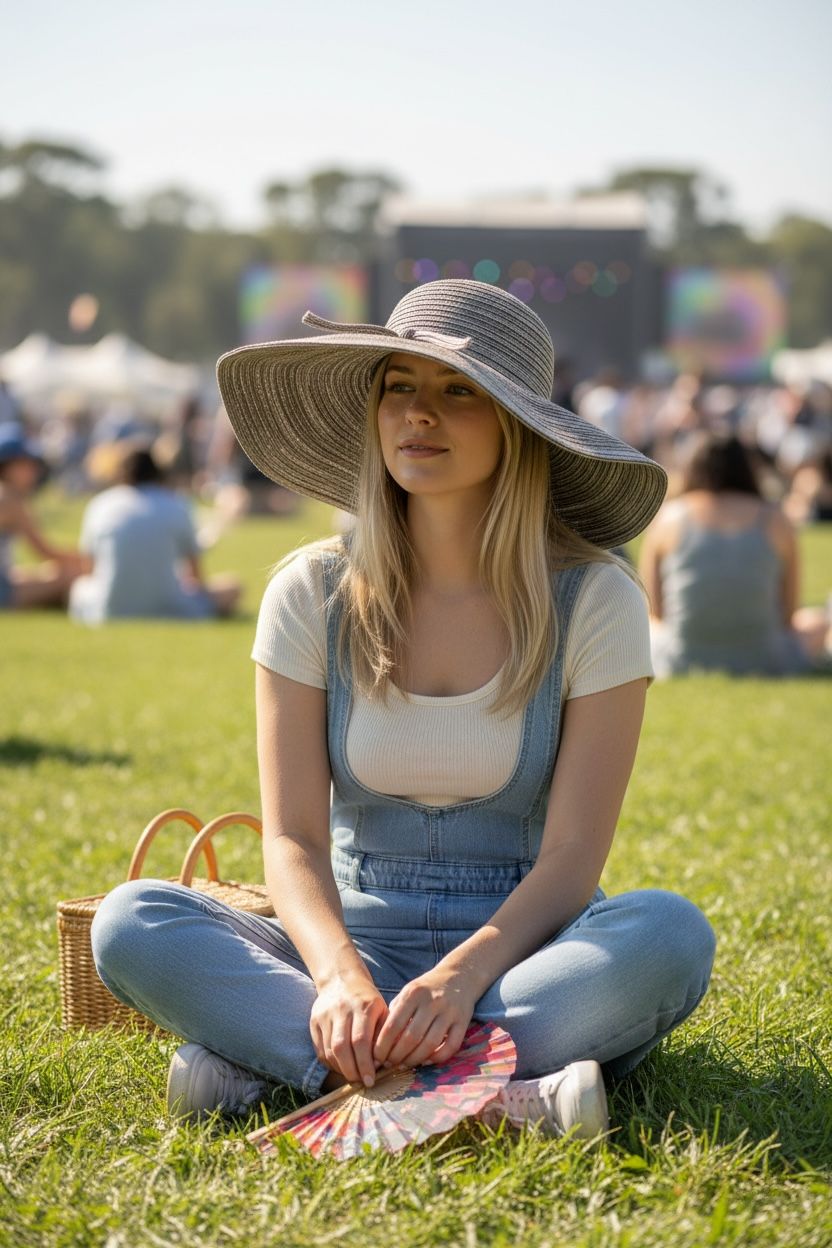 Wide Brim Floppy Holiday & Festival Straw Sun Hat