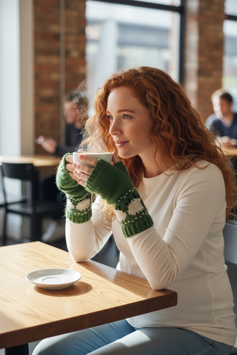 Sheep Fingerless Gloves (Unisex)