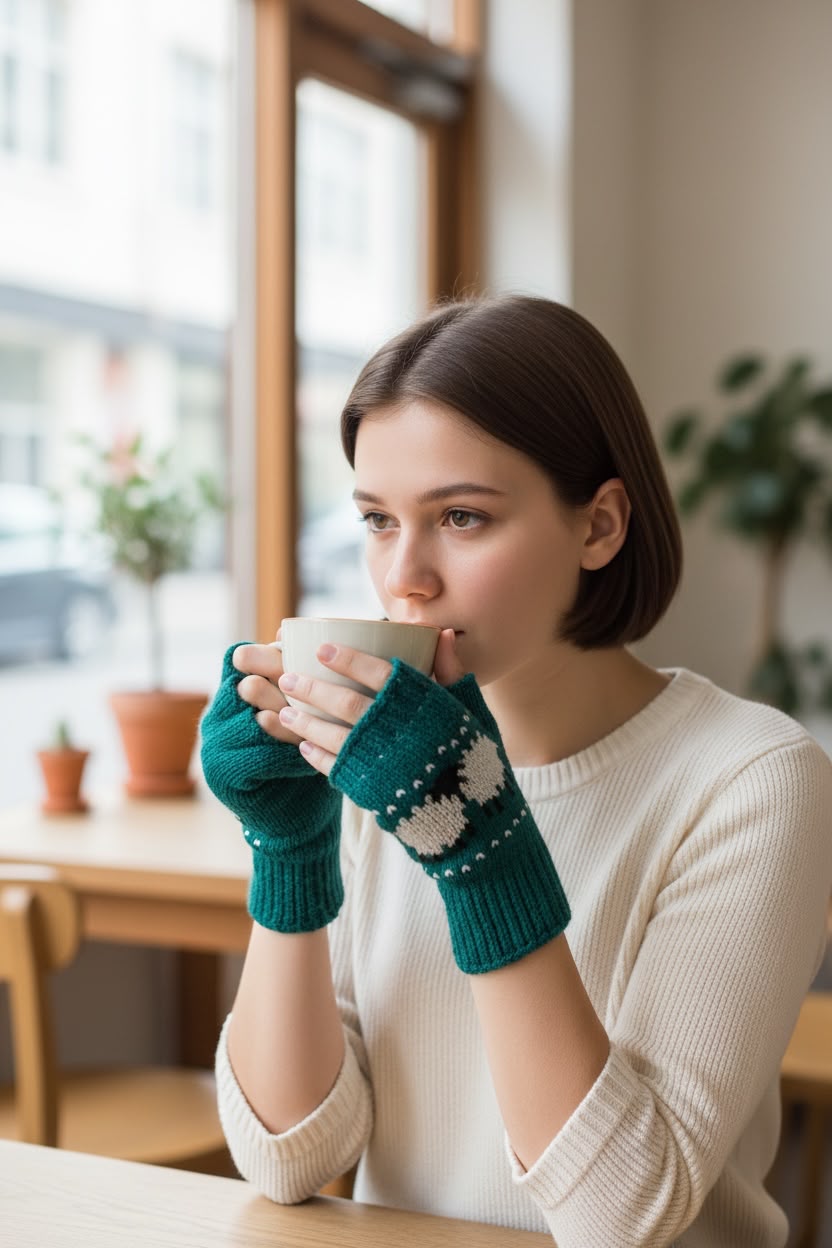 Sheep Fingerless Gloves (Unisex)