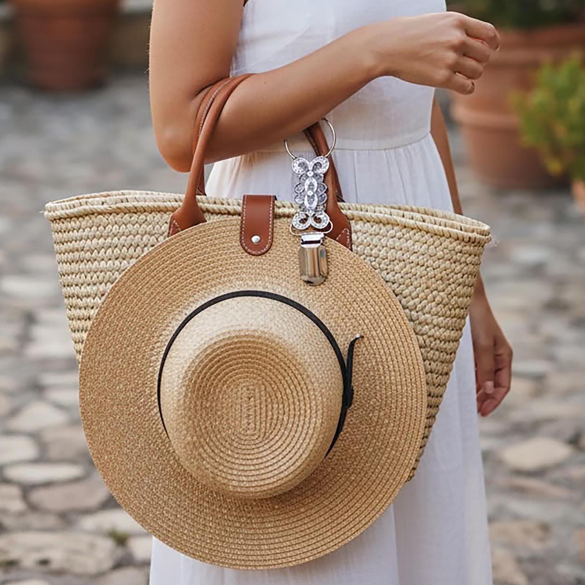 Silver Effect Bag Charm / Hat Holder Clip For Travel