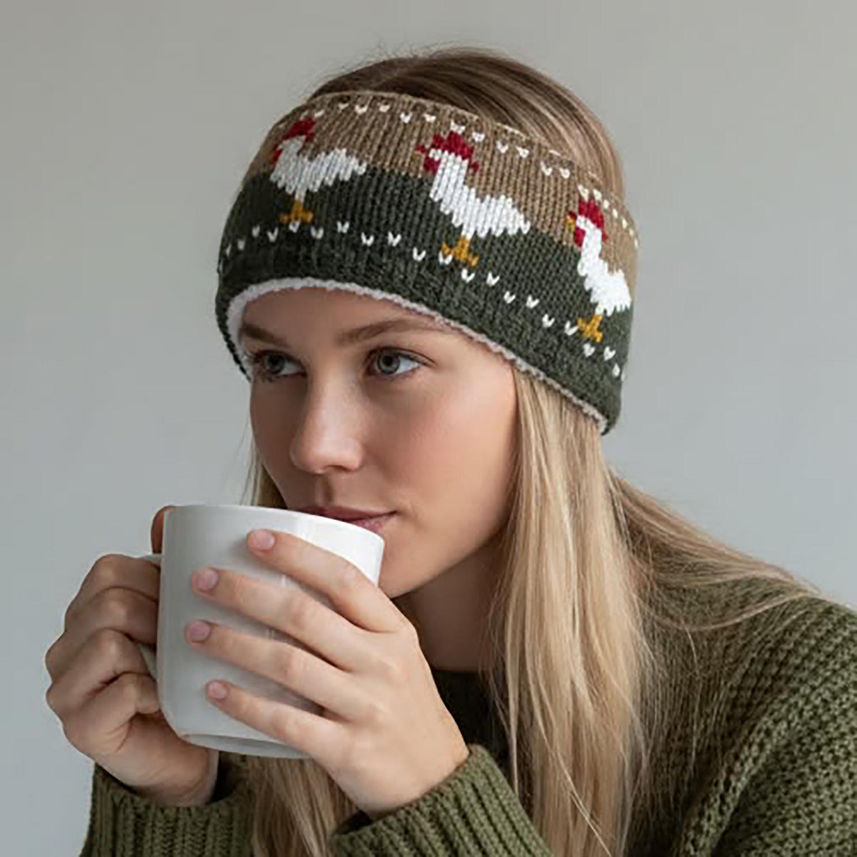 Dual Purpose Knitted Chicken Headbands / Scarves (Unisex)