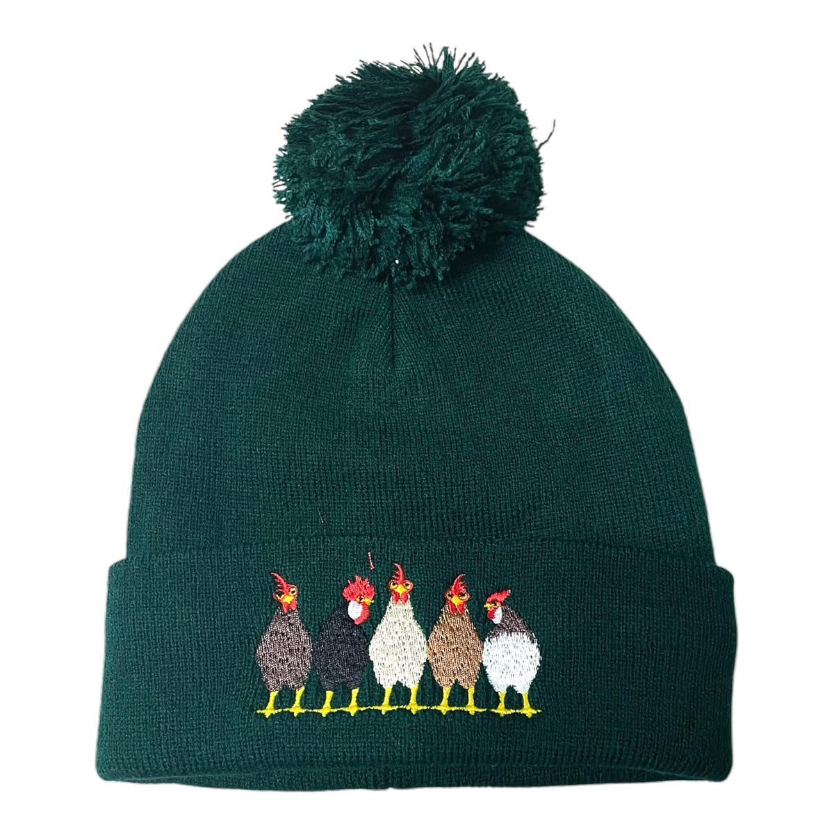 Farmyard Chickens Pom Pom Hat (Unisex)
