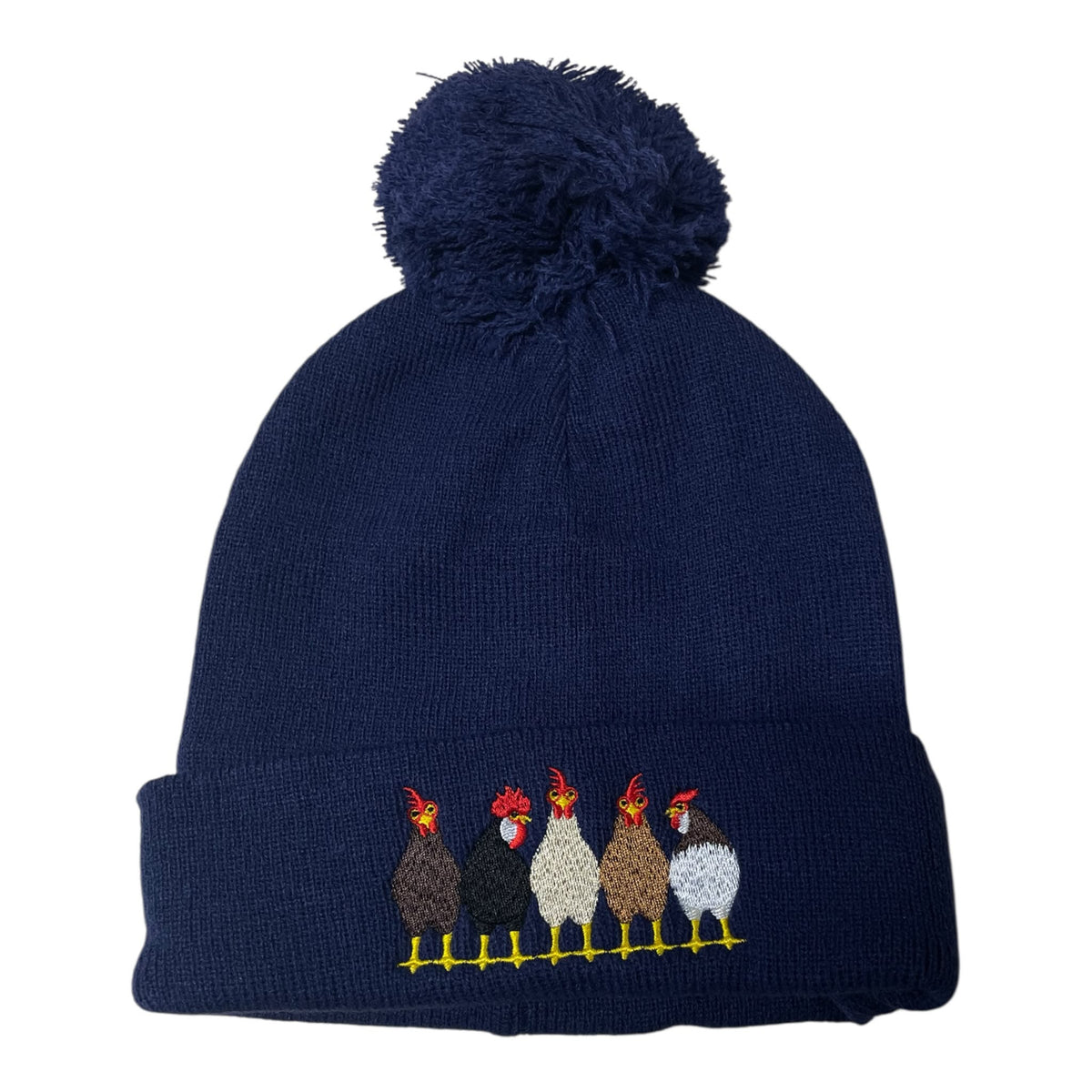 Farmyard Chickens Pom Pom Hat (Unisex)