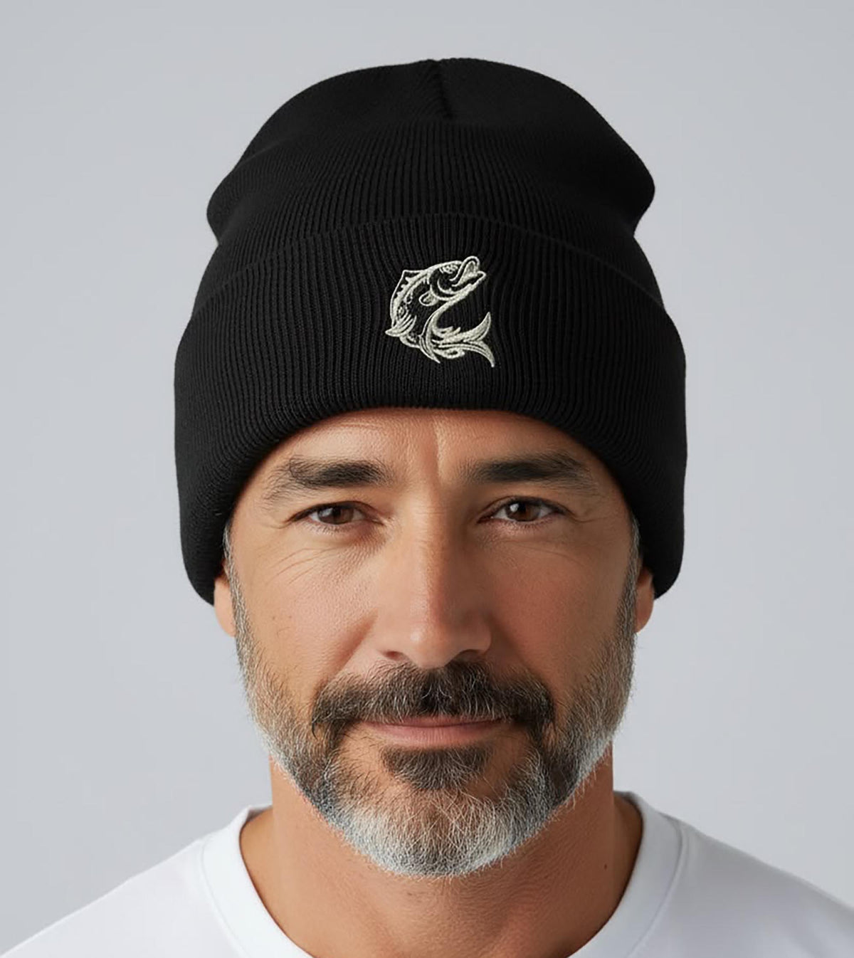 Fishing Logo Knitted Beanie Ski Hat (Unisex)