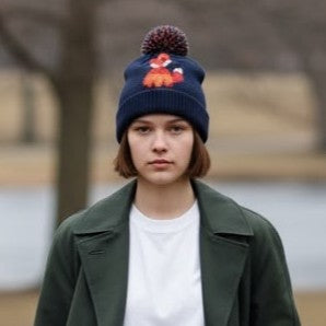 Foxy Fox Fleece Pom Pom Hat (Unisex)