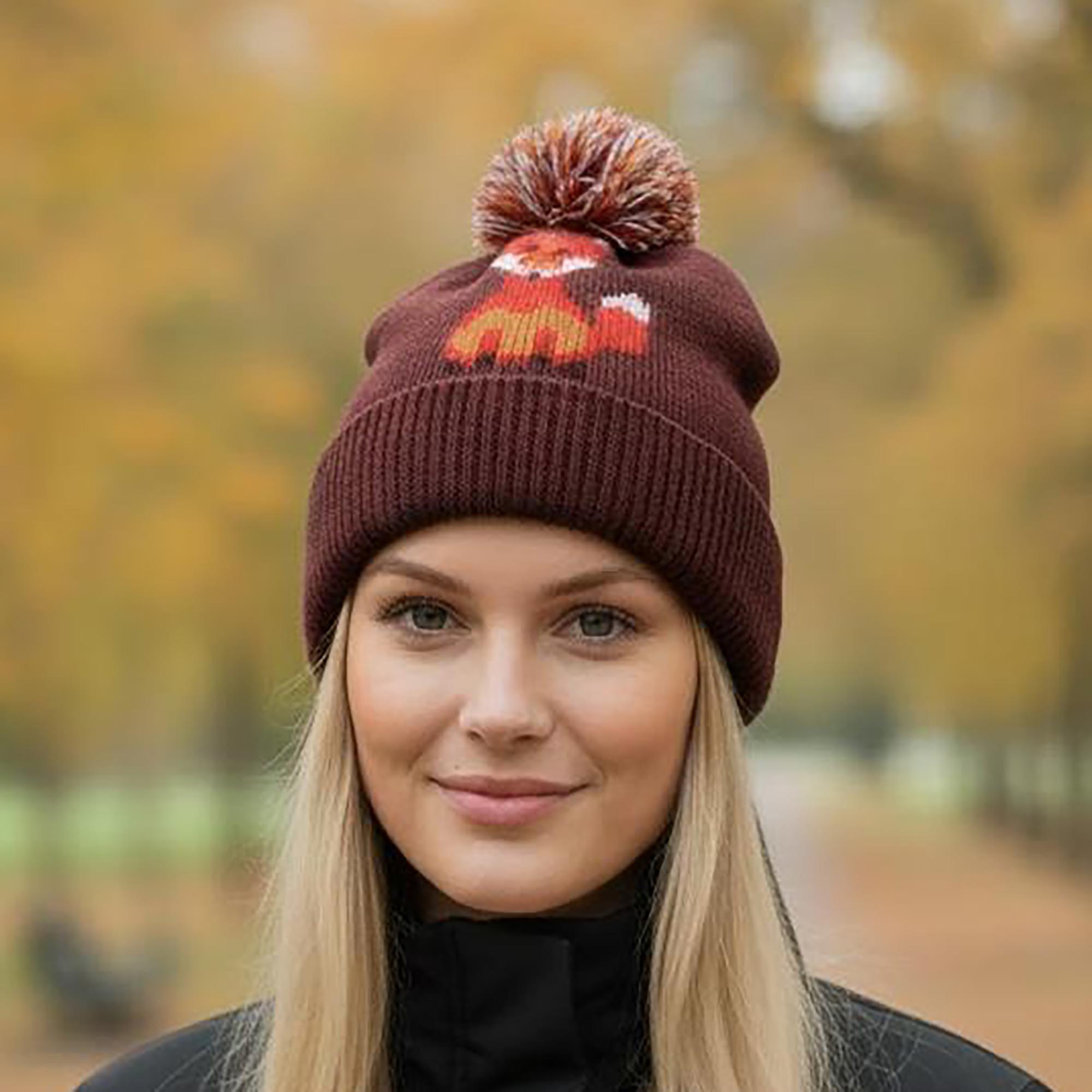 Foxy Fox Fleece Pom Pom Hat (Unisex)
