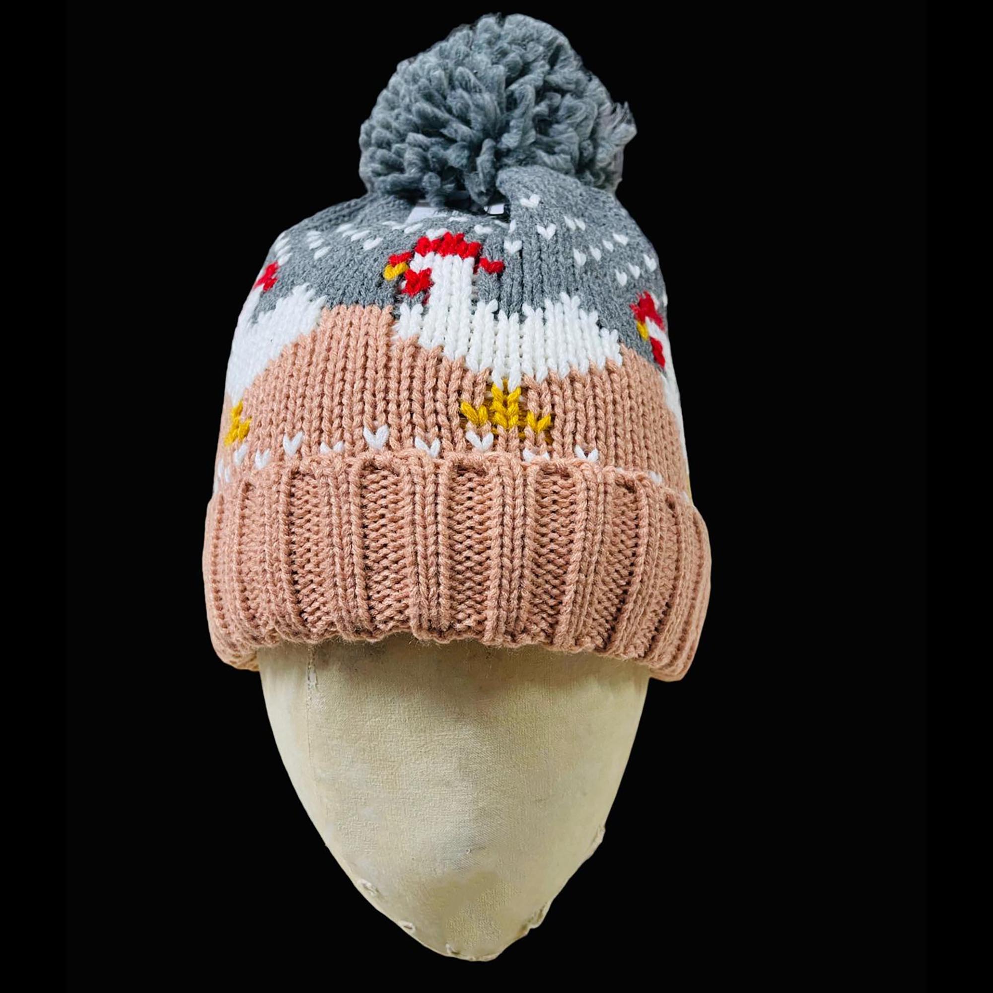 Chick Chicken Pom Pom Hat (Unisex)