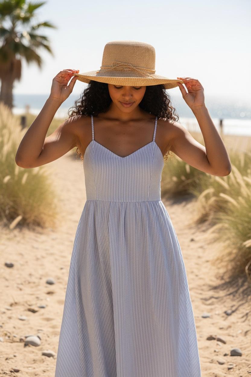 Hand Crocheted Raffia Turn Up Brim Straw Hat
