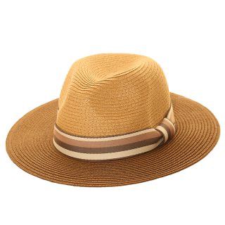 Unisex Fedora Style Two Tone Straw Sunhat