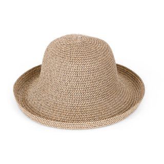 Foldable Straw Sunhat with Short Turn Up Brim