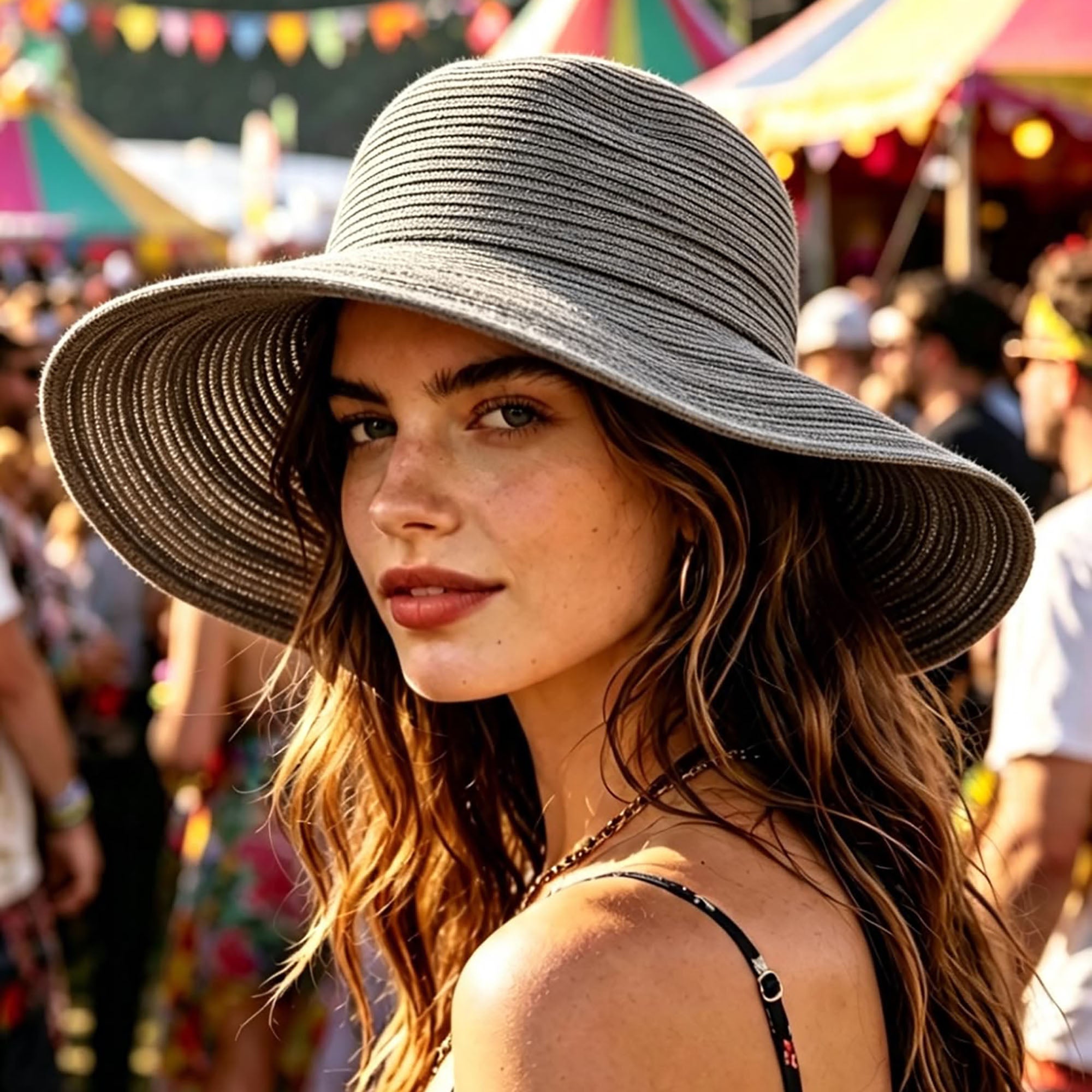 Wide Brim Floppy Holiday & Festival Straw Sun Hat