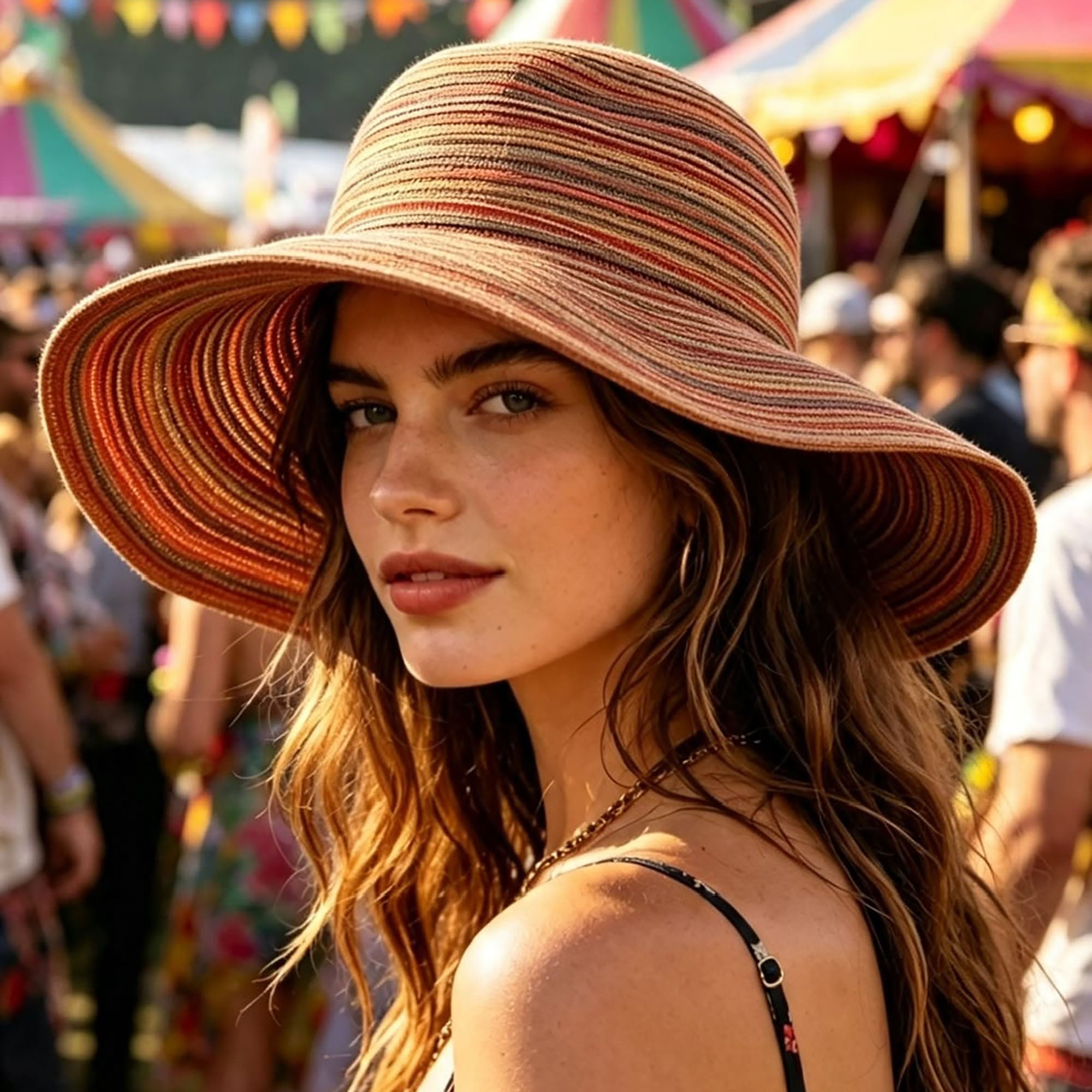 Wide Brim Floppy Holiday & Festival Straw Sun Hat