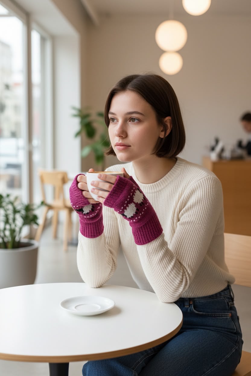 Sheep Fingerless Gloves (Unisex)