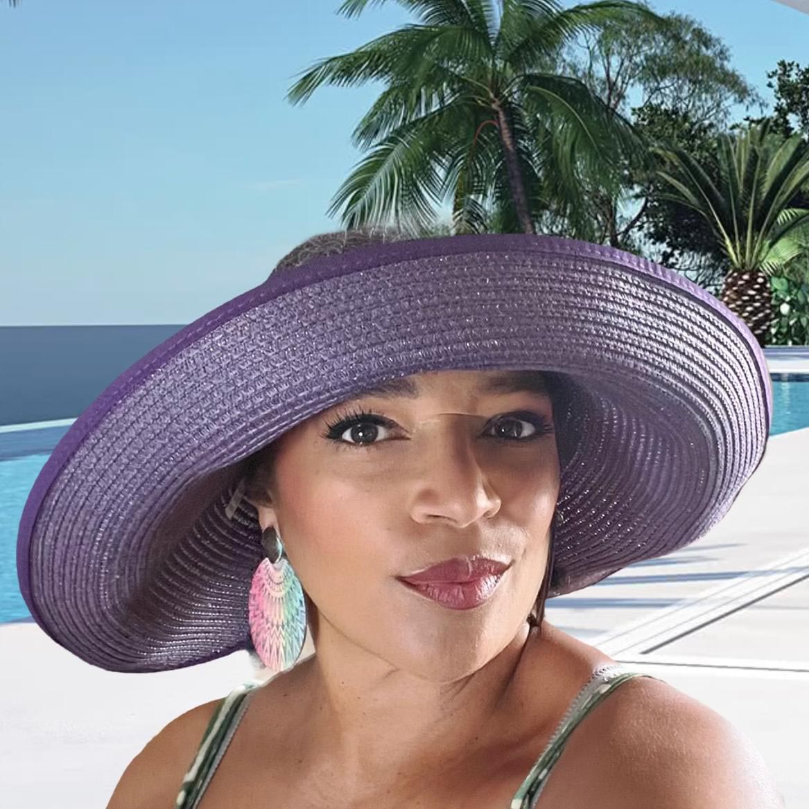 Wide Brimmed Straw Summer Visor